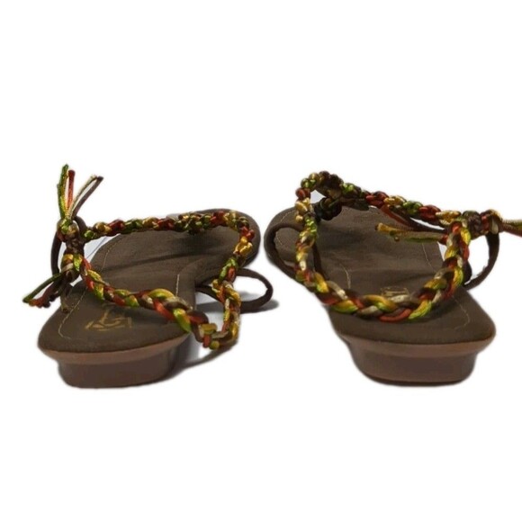 Kavanda Sandals Women 9 Braided Staps Multicolor Butterfly Thong Open Flats Boho - Picture 5 of 9